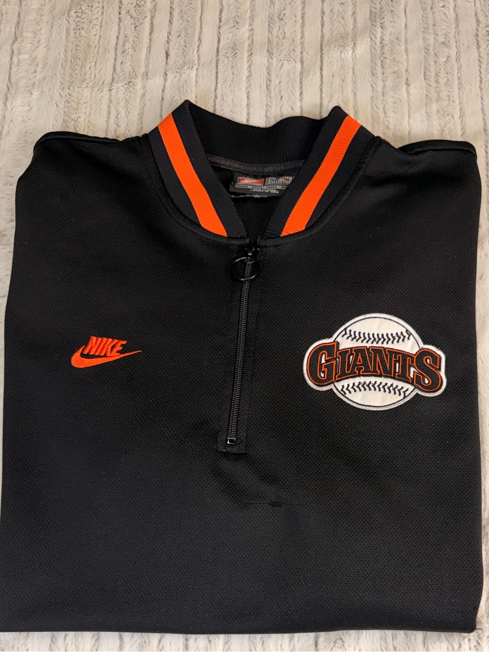 Nike Cooperstown Giants Will Clark #22 Quarter Zip Jersey XL